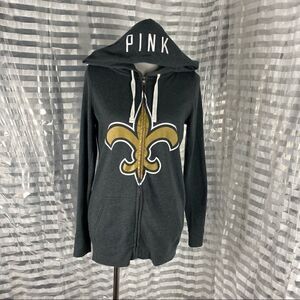 Pink Victoria Secret Grey Saints Zip Up Jacket